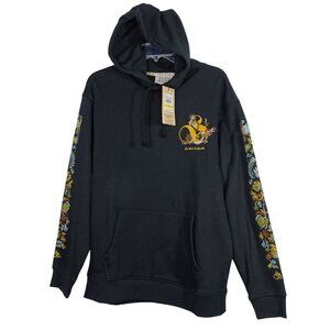 Scotch and Soda Relaxed Fit Fleece Graphic Pullover Hoodie Black Men Size M NEW
